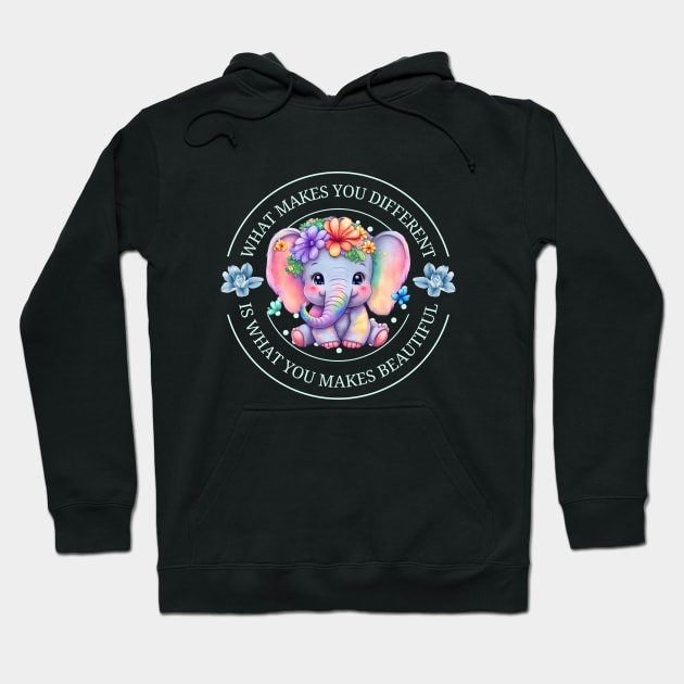 autism awareness day 2023 cute colorful baby elephant Hoodie by Ballari